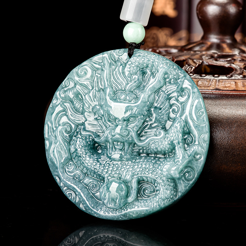Women Accessories Jewelry - Burmese Jadeite Dragon Pendant Necklace Gifts