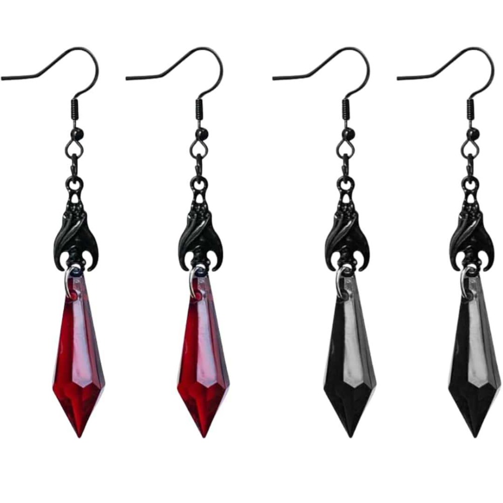 Women'S Vampire Accessories - Charm Gothic Black Vampire Bat Red