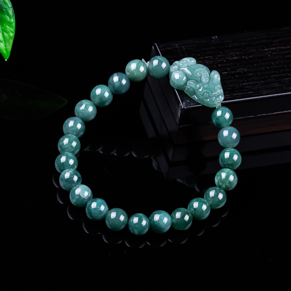 Women Accessories Jewelry - Natural Burmese Jadeite Pixiu Bracelet Vintage