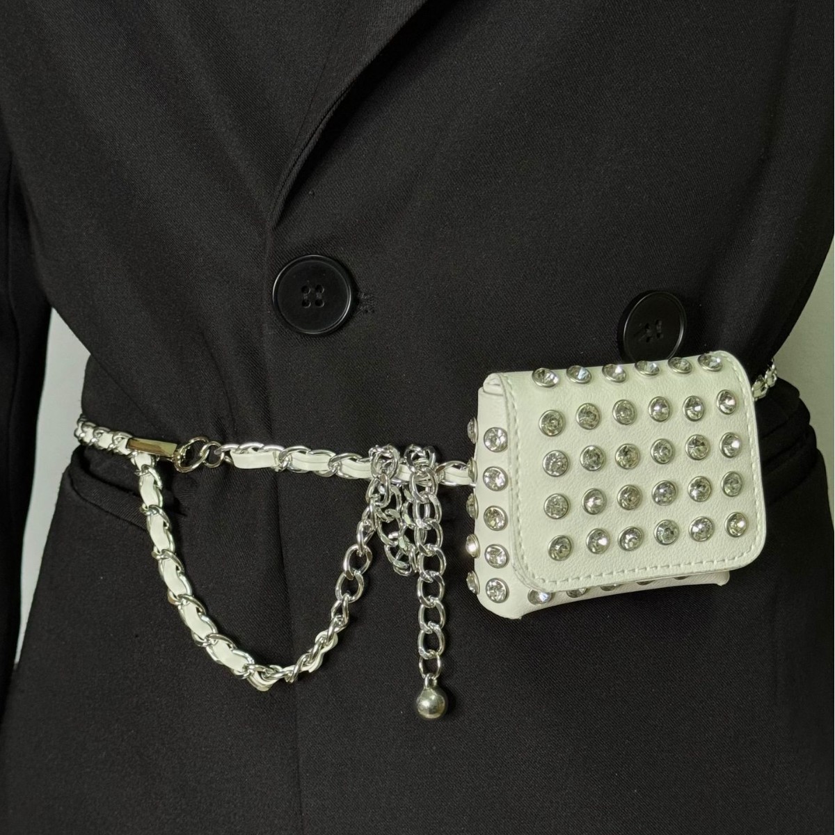 Women'S Jeans Accessories Chain - Fashion Rivet Mini Waistpack Shoulder Bag