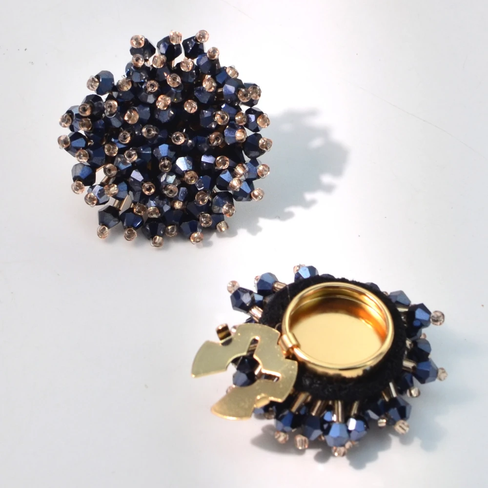 Women Accessories Jewelry - 2PCS Elegant Button Covers Handmade Beaded