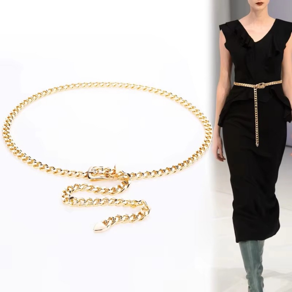 Women'S Jeans Accessories Chain - Simple Metal Chain Belts Long Tassel