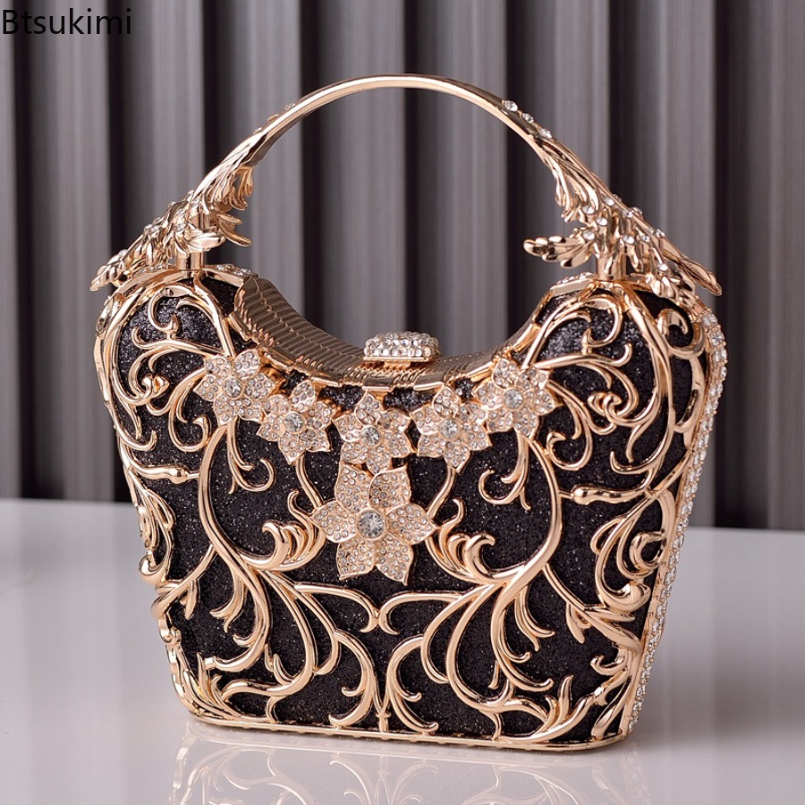 Wallet Chain Bag - Hollow Out Metal Evening Bags Women's