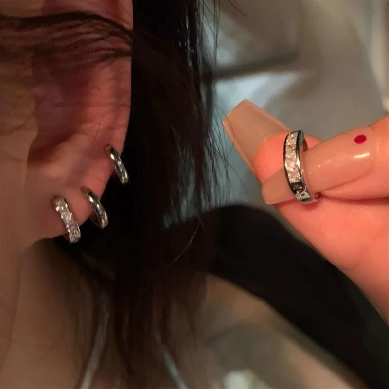 Women Accessories Jewelry - 4Pcs/set Stainless Steel Aesthetic Zircon Crystal