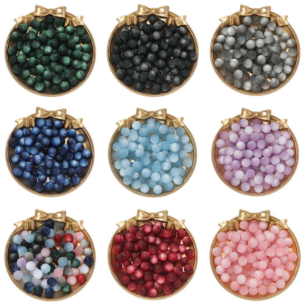 Resin Bangle Bracelet - 10pcs/Lot 8/10mm Resin Cat Eye Beads