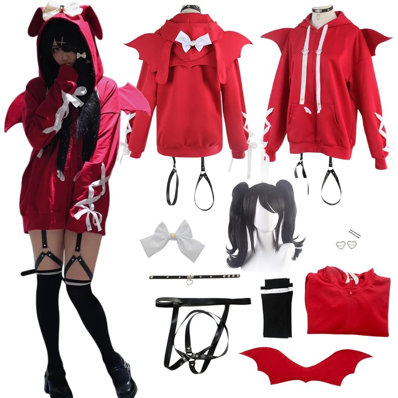 Women'S Red Accessories - Game Rain Ame Costume Anchor Girls