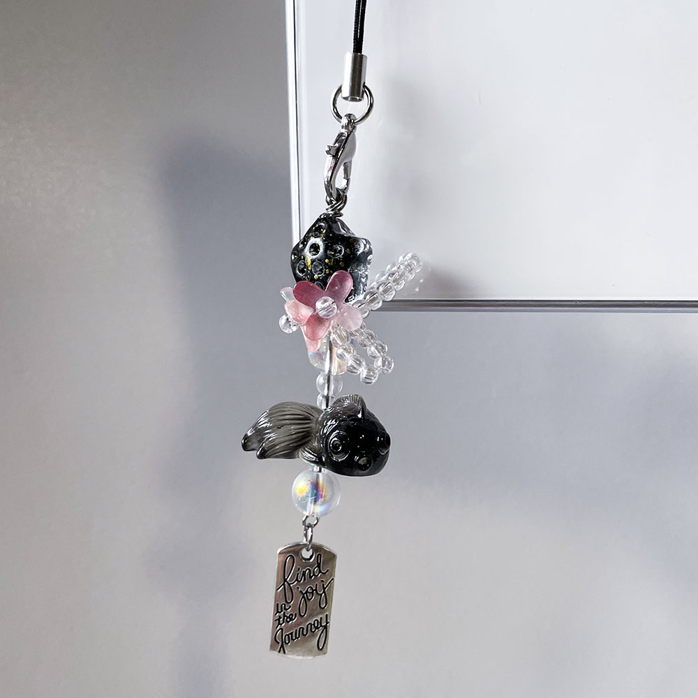 Black Goldfish Phone Charm Cha - Wallet Chain Bag 评论和价格