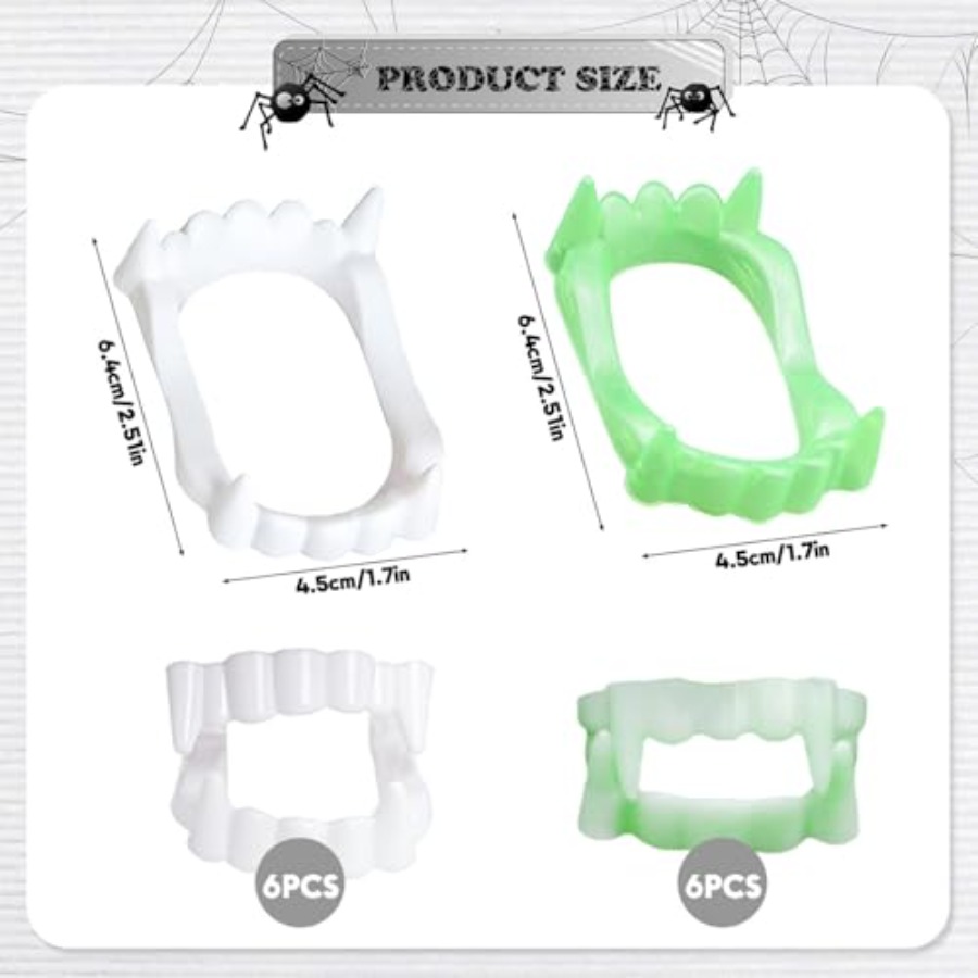 12 Pcs Halloween White Teeth F - Women'S Vampire Accessories 评论和价格