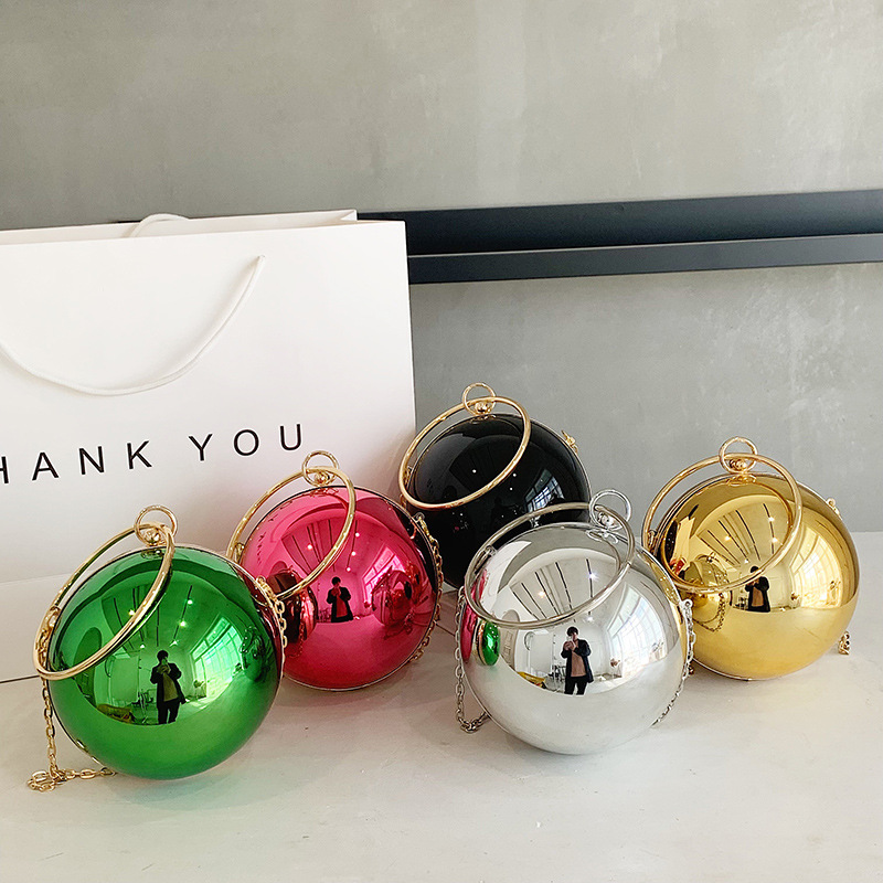 Luxury Women Round Ball Evenin - Wallet Chain Bag 评论和价格