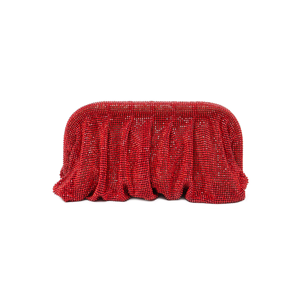 Red Aluminum Mesh Rhinestone P - Wallet Chain Bag 评论和价格