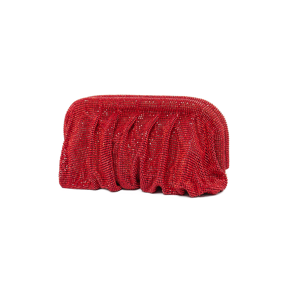 Red Aluminum Mesh Rhinestone P - Wallet Chain Bag 评论和价格