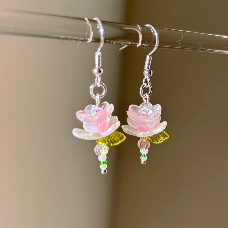 Handmade Y2k Pink Flower Earri - Women'S Accessories Gift Ideas 评论和价格