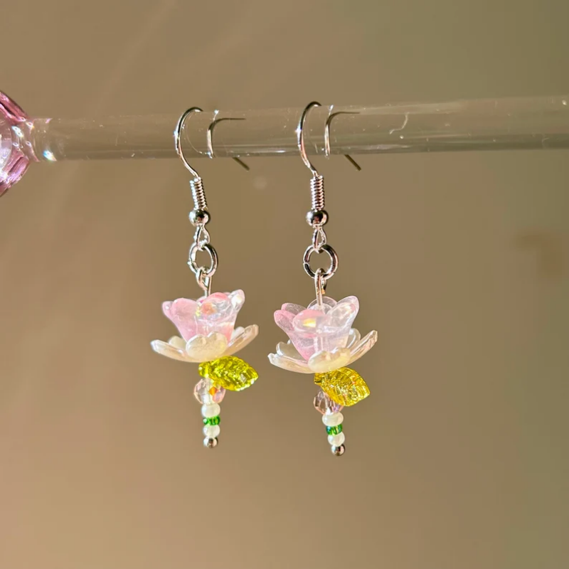 Handmade Y2k Pink Flower Earri - Women'S Accessories Gift Ideas 评论和价格