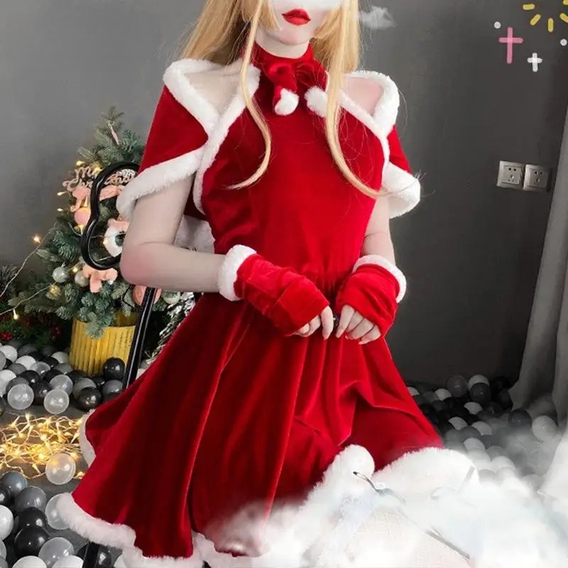 Christmas Cosplay Costume Dres - Women'S Red Accessories 评论和价格
