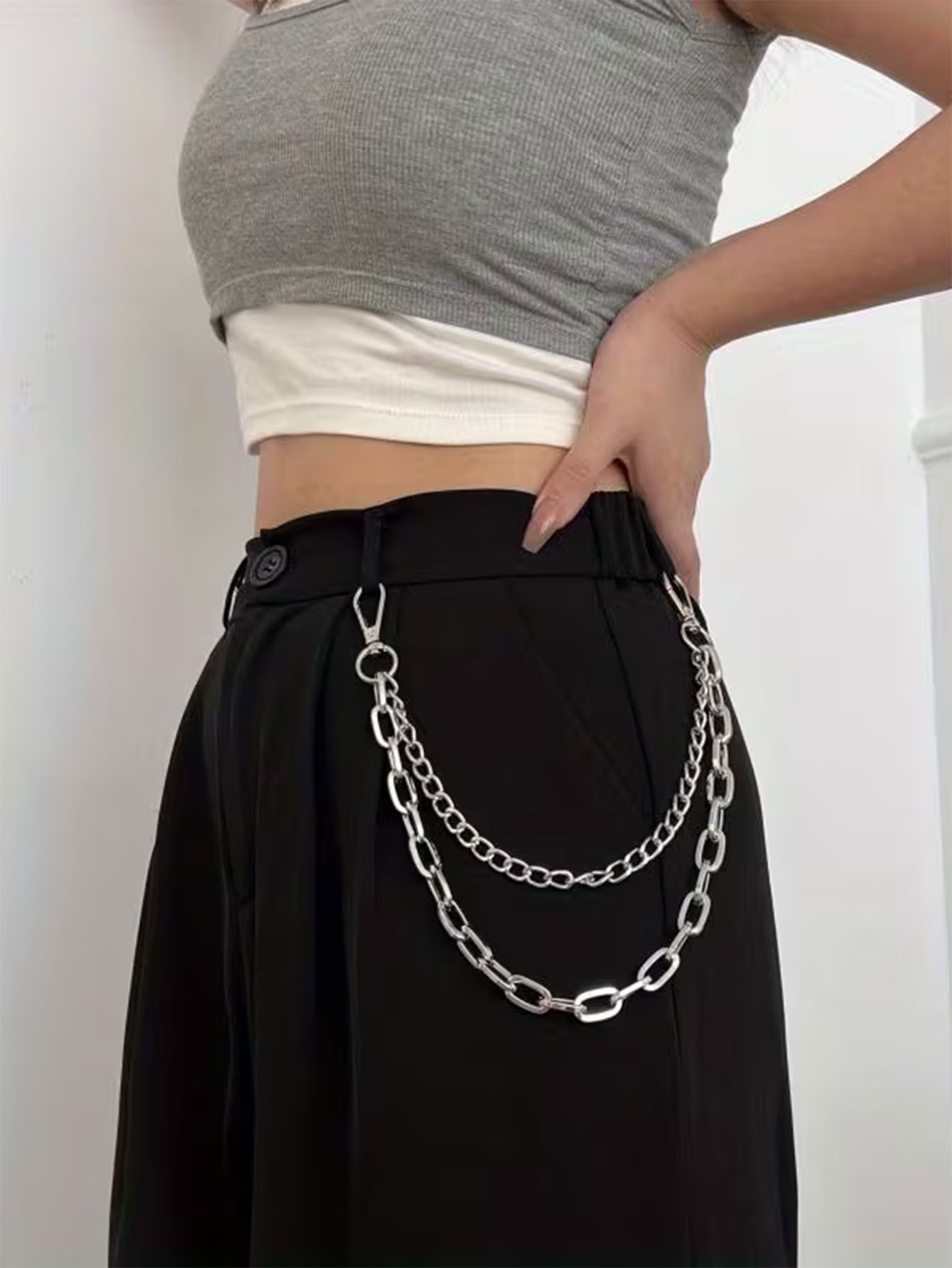 Unisex Punk Style Metal Fashio - Women'S Jeans Accessories Chain 评论和价格