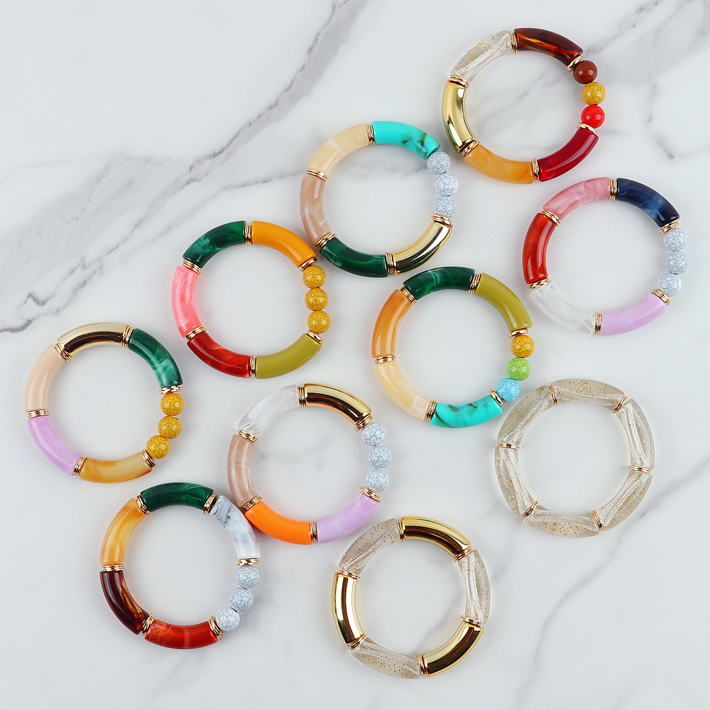 FishSheep New Colorful Acrylic - Resin Bangle Bracelet 评论和价格