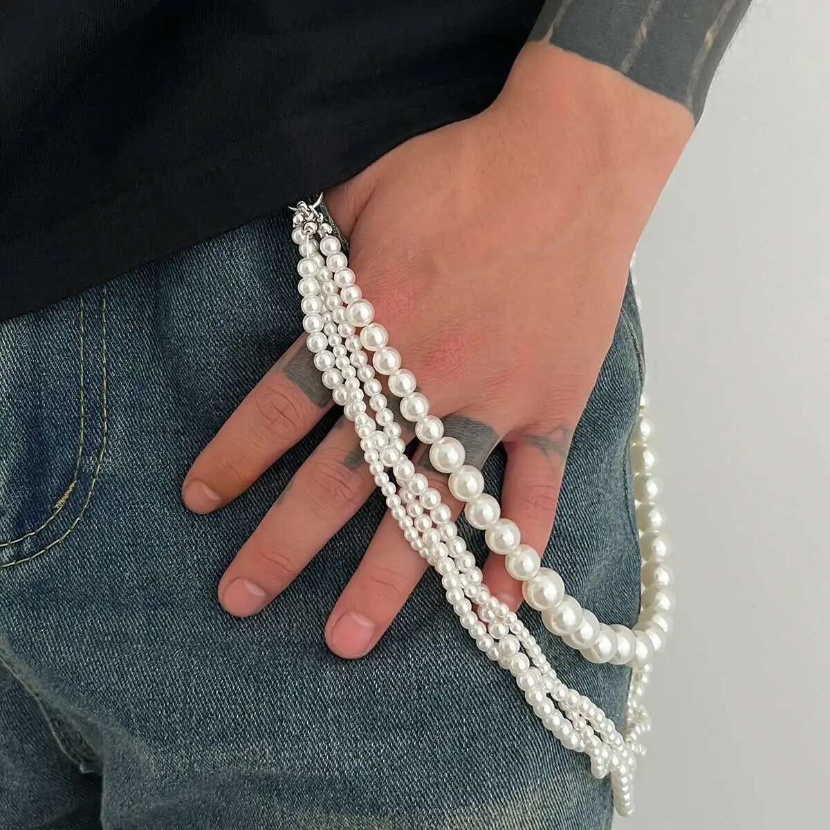 Lacteo Goth Multi Layer Imitat - Women'S Jeans Accessories Chain 评论和价格