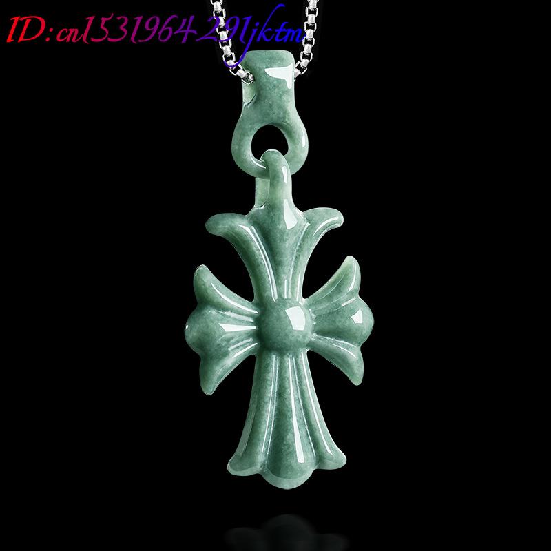 Natural Burmese Jadeite Cross  - Women Accessories Jewelry 评论和价格