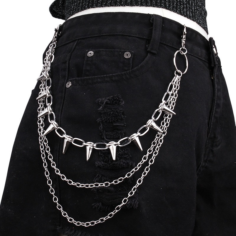 Hip Hop Punk Rock Metal Pants  - Wallet Chain Bag 评论和价格