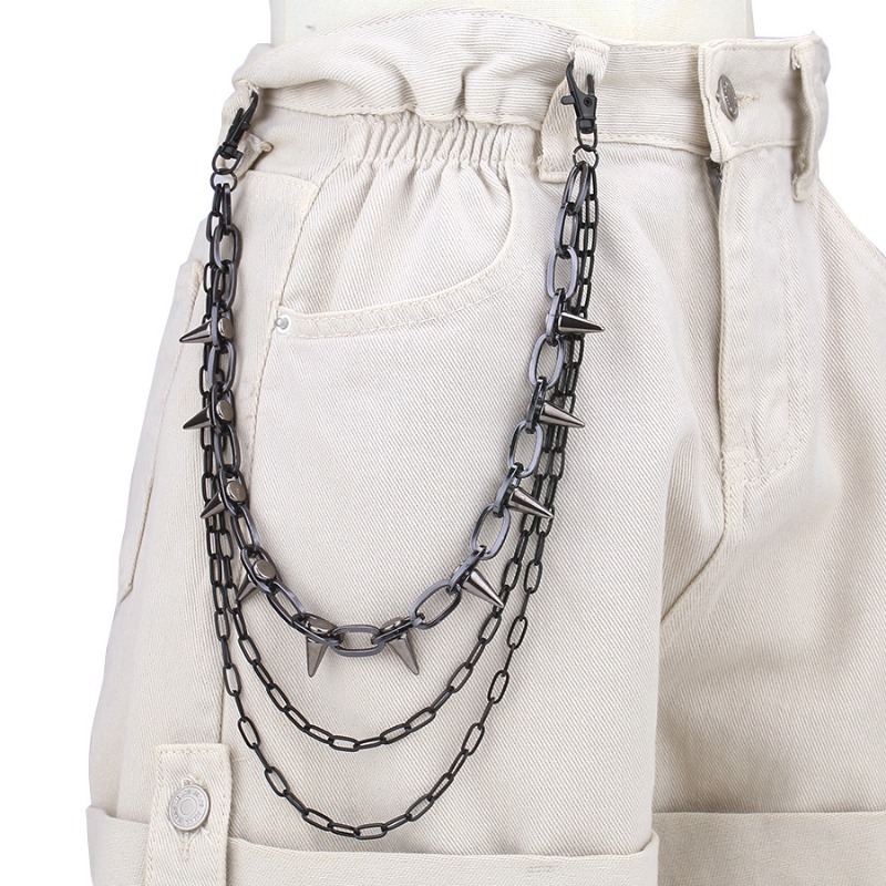 Hip Hop Punk Rock Metal Pants  - Wallet Chain Bag 评论和价格