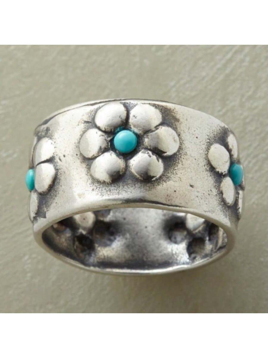 Vibrant Silvery Flower Turquoi - Women'S Accessories Gift Ideas 评论和价格