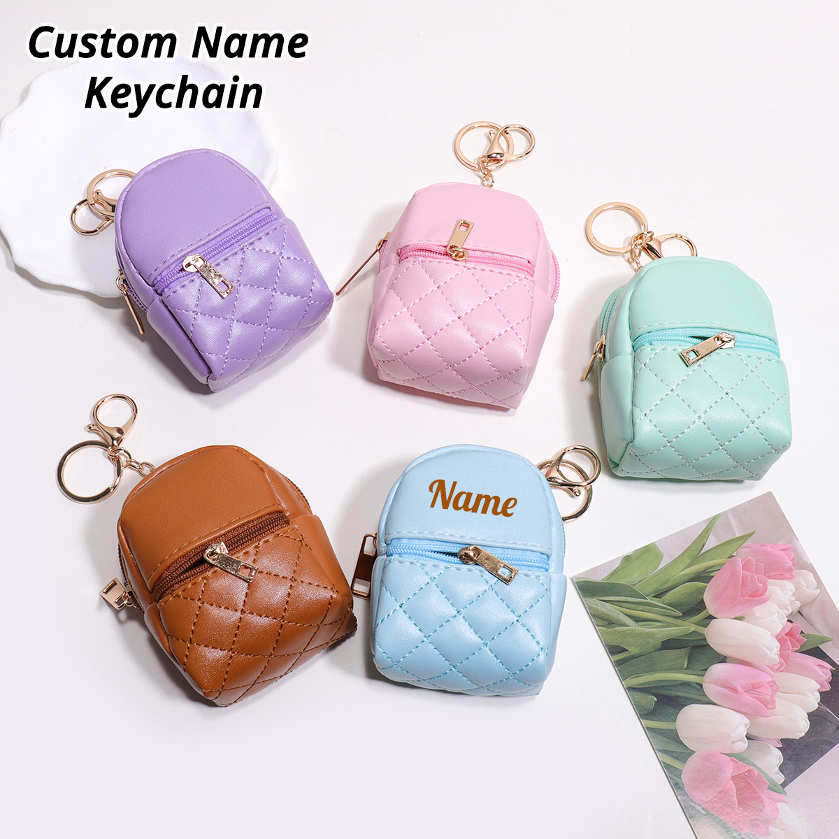 Mini Custom Name Keychain Coin - Wallet Chain Bag 评论和价格