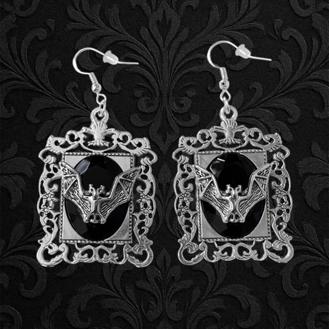 Vampire bat earrings,Gothic je - Women'S Vampire Accessories 评论和价格
