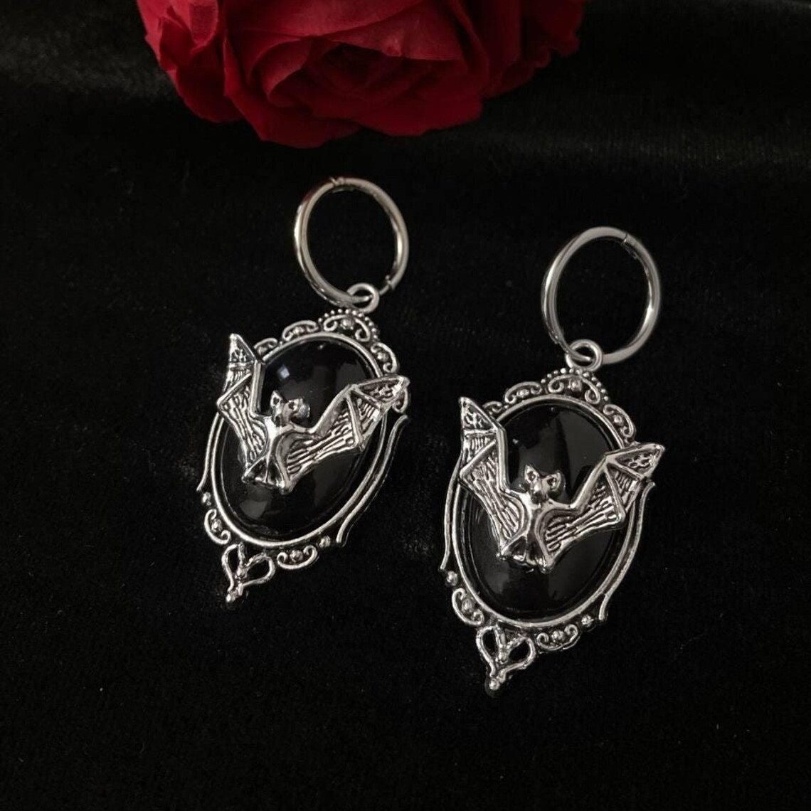 Vampire bat earrings,Gothic je - Women'S Vampire Accessories 评论和价格