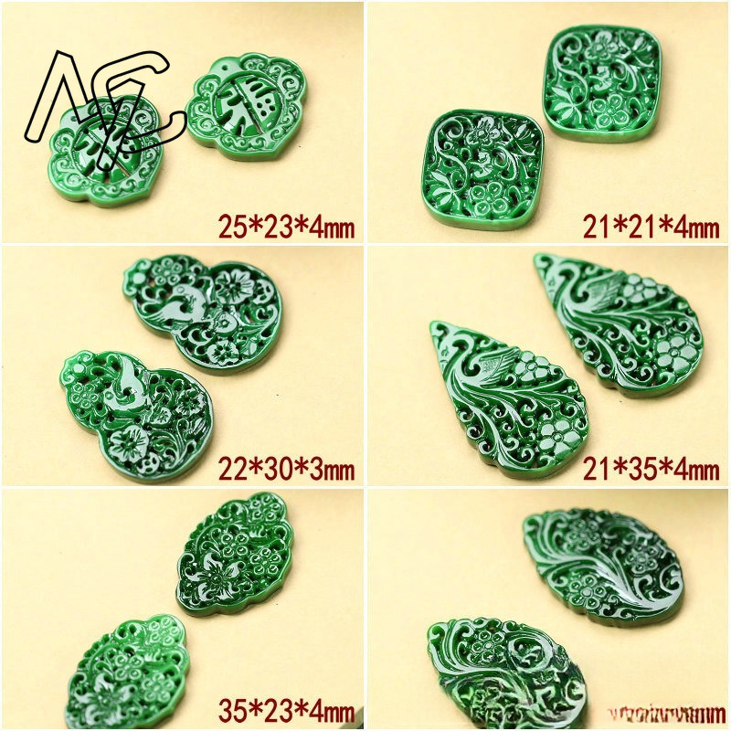 2pcs DIY Natural Dry Green Eme - Women Accessories Jewelry 评论和价格