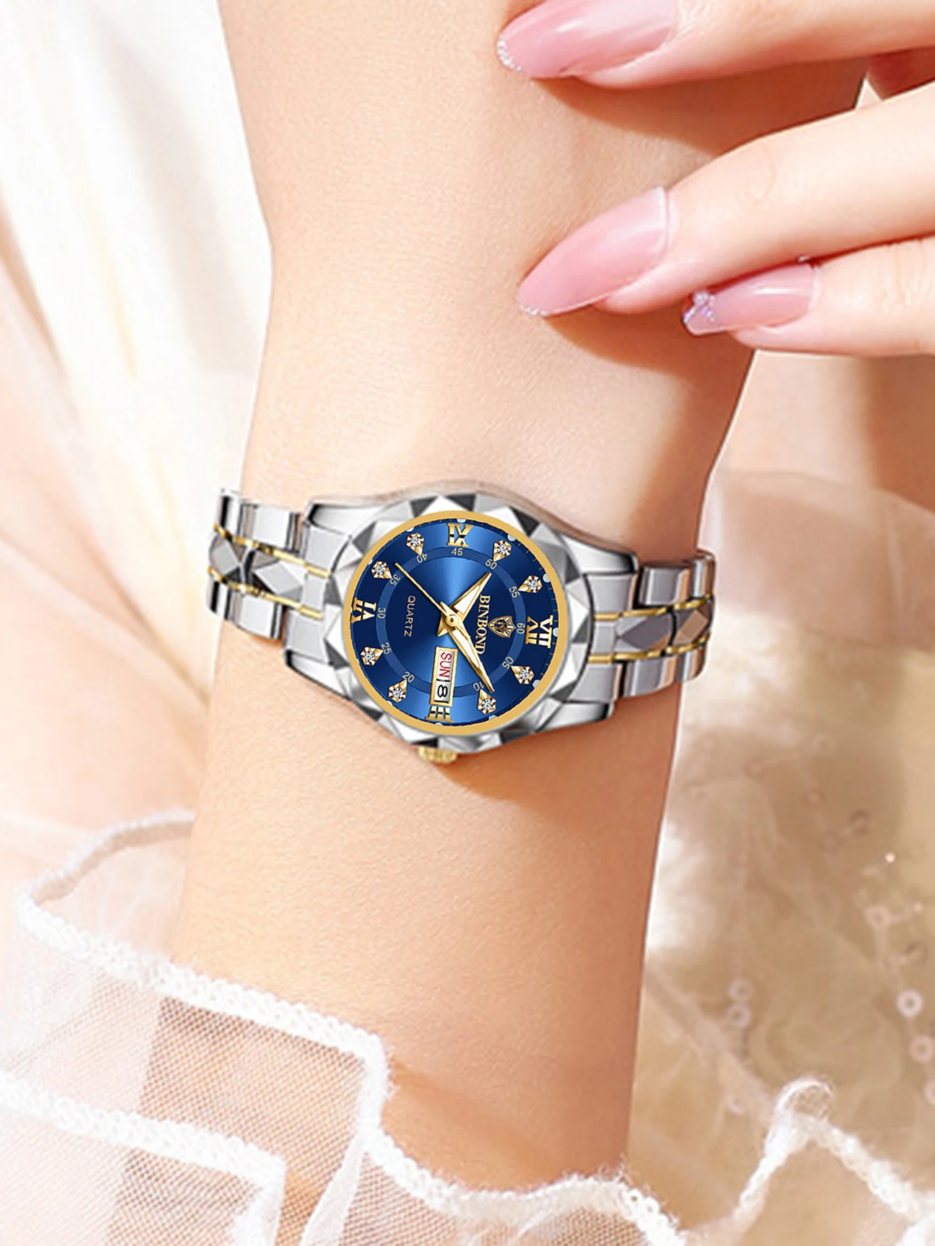 BINBOND 2pcs/Set Couple Watche - Women Accessories Display 评论和价格