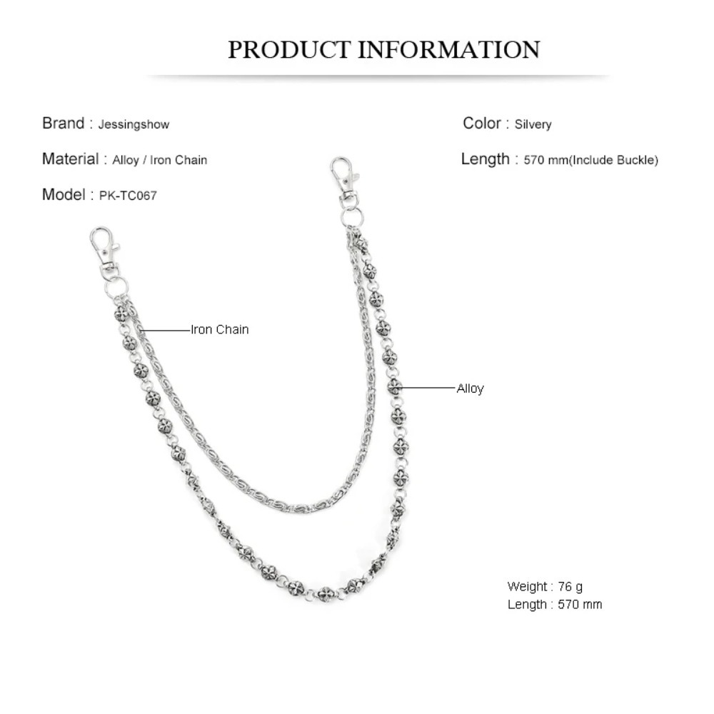 NEWTrendy Hip Hop Double Layer - Women'S Jeans Accessories Chain 评论和价格