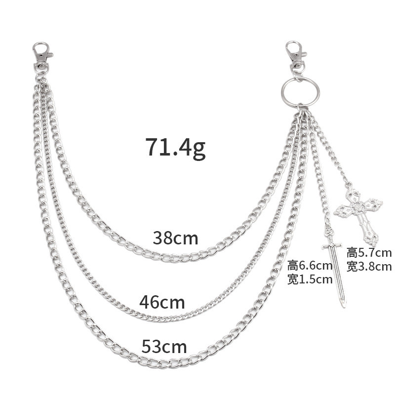 Hip Hop Skull Cross Pants Wais - Women'S Jeans Accessories Chain 评论和价格