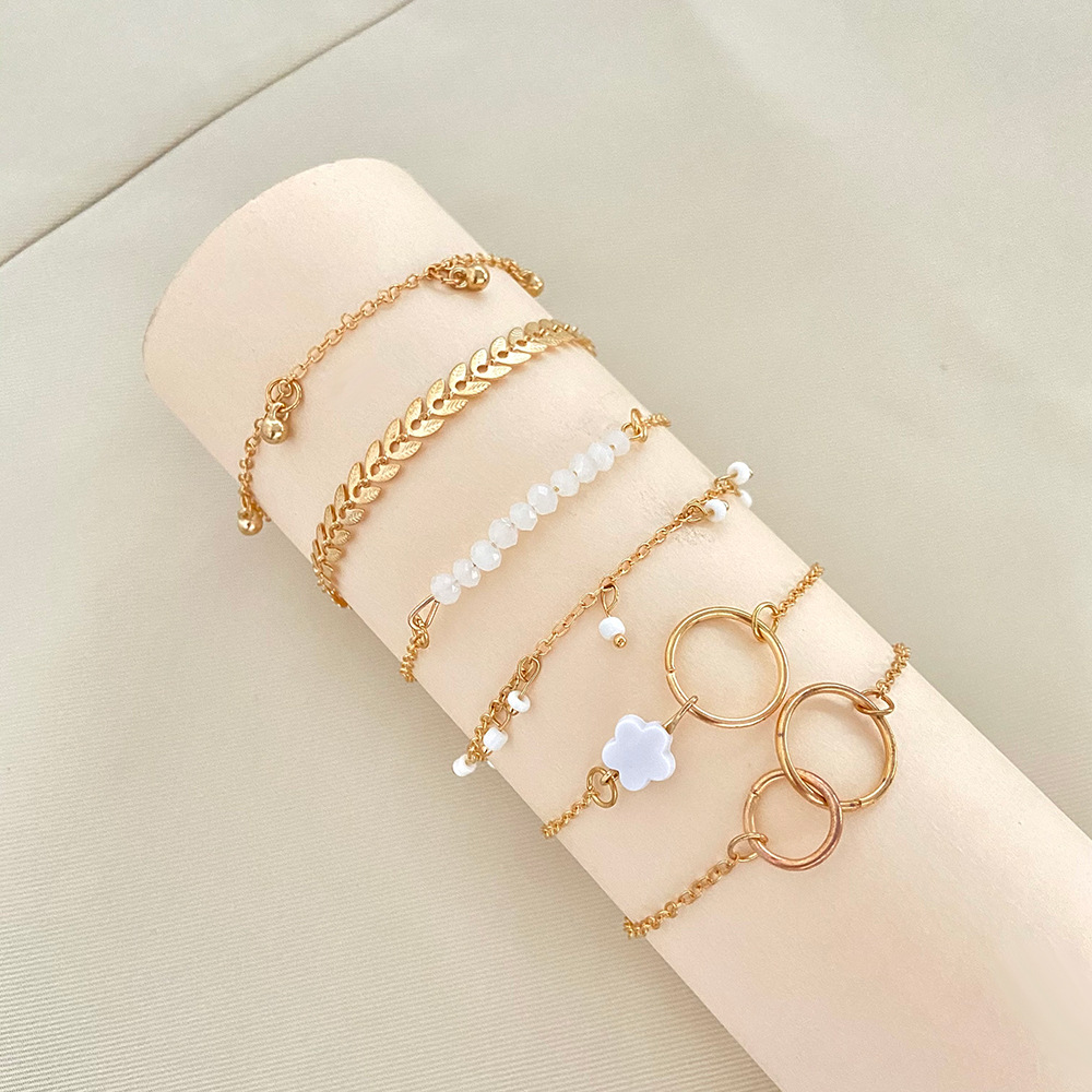 6 Piece Set Gold color Geometr - Resin Bangle Bracelet 评论和价格