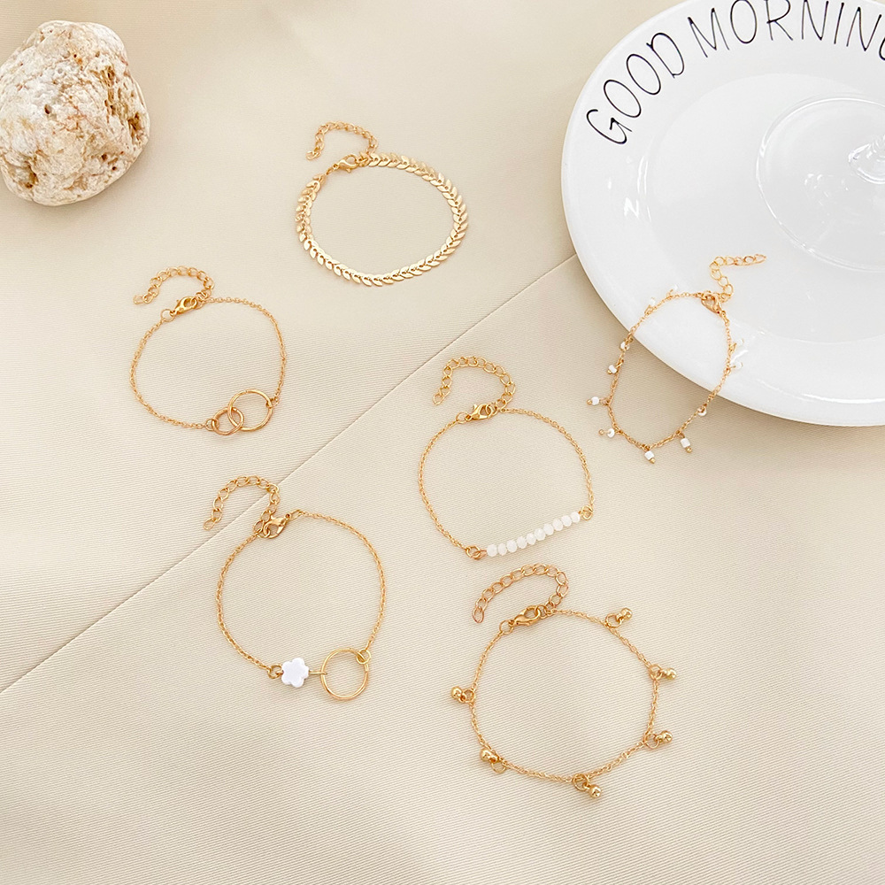 6 Piece Set Gold color Geometr - Resin Bangle Bracelet 评论和价格