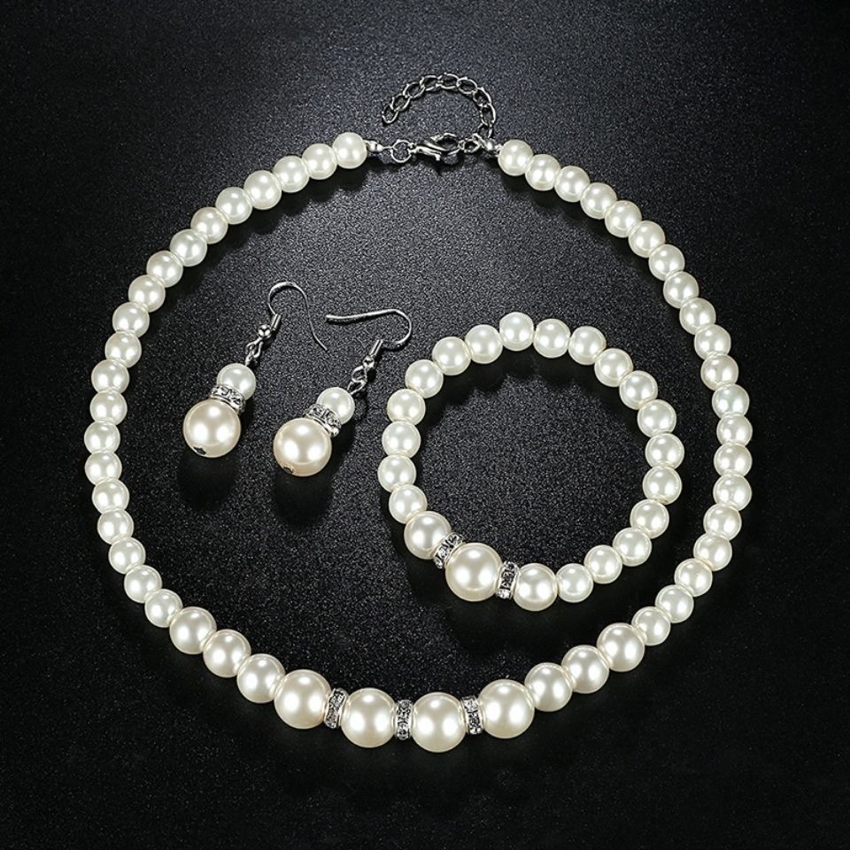 Pearl jewelry set Women's neck - Resin Bangle Bracelet 评论和价格
