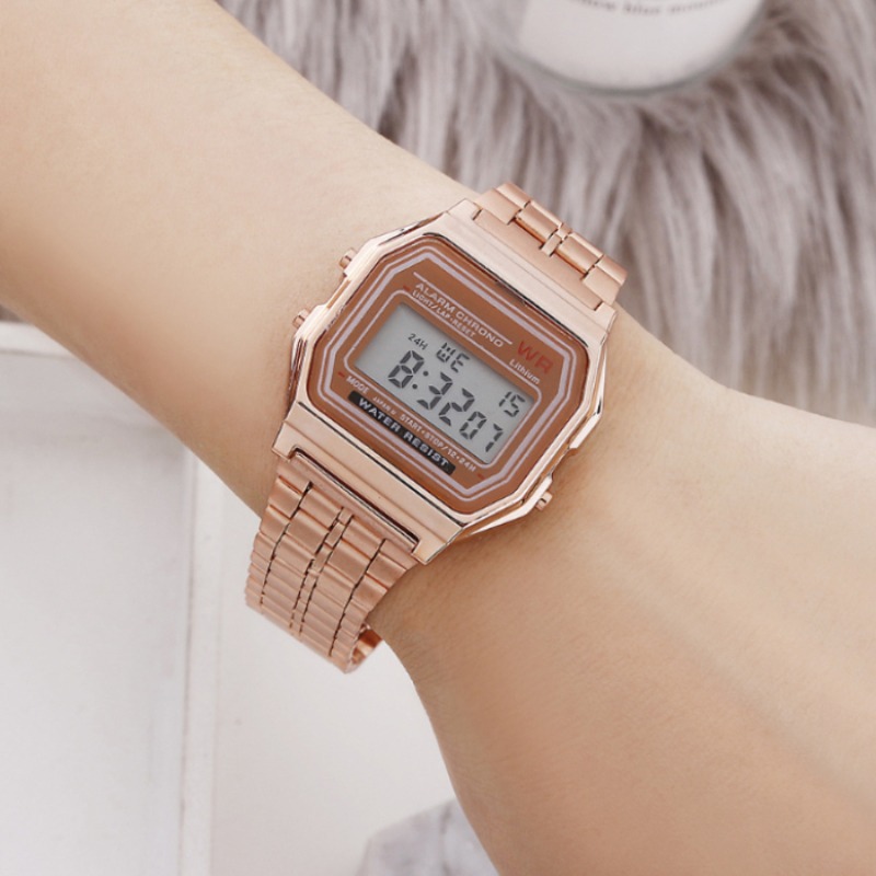 Luxury F91W Steel Strap Watche - Women Accessories Display 评论和价格