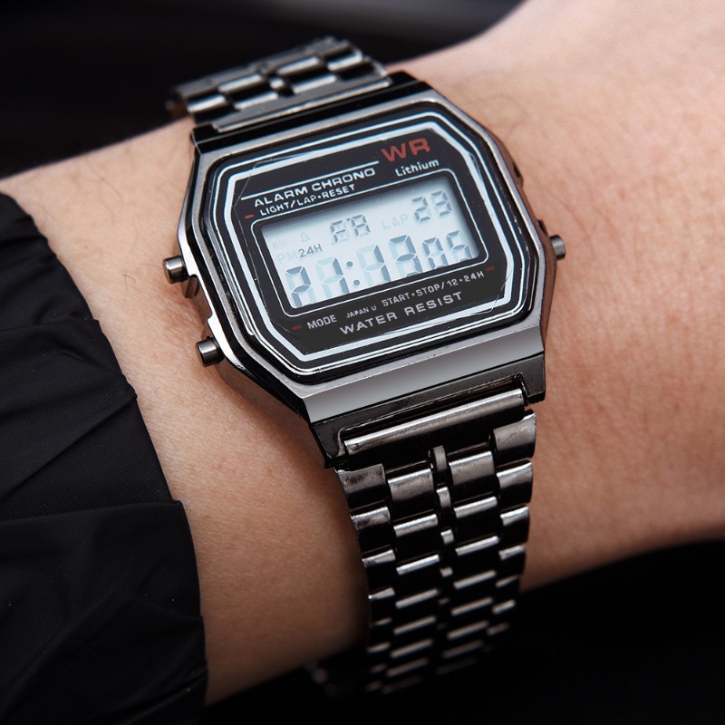 Luxury F91W Steel Strap Watche - Women Accessories Display 评论和价格