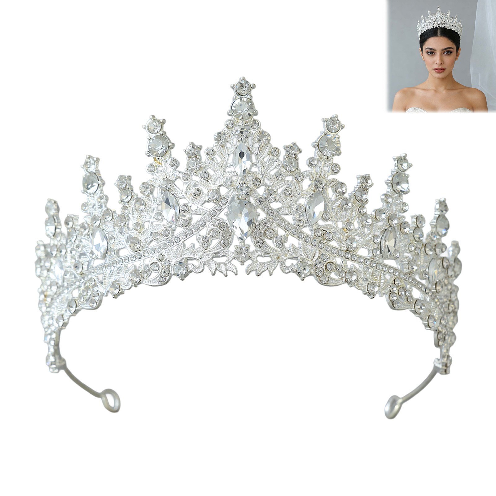 Bridal Headpiece Sparkling Rhi - Women Accessories Jewelry 评论和价格