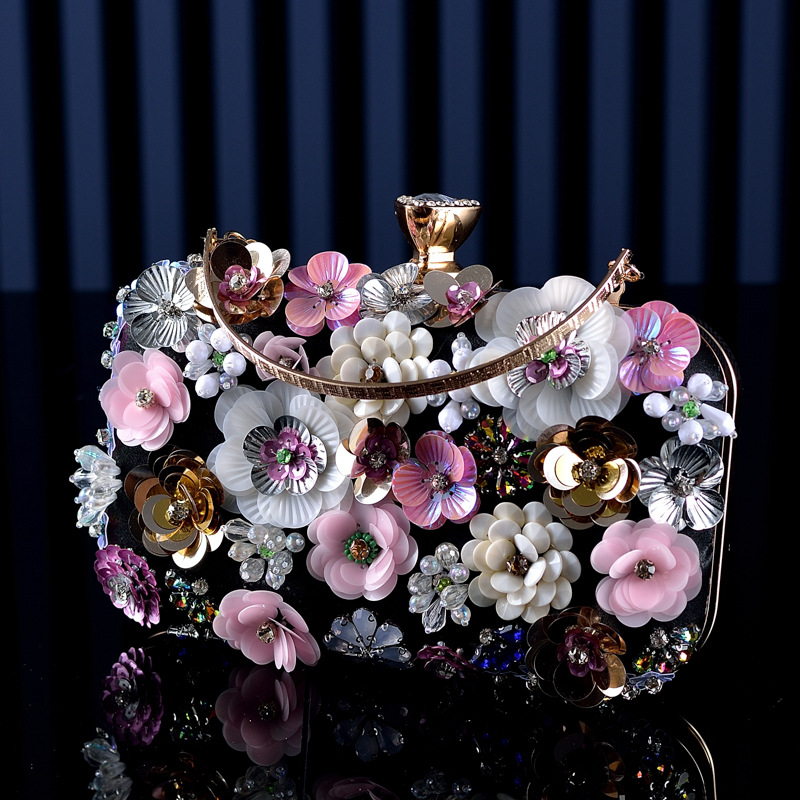 Fashion Women Bags Flower Diam - Wallet Chain Bag 评论和价格