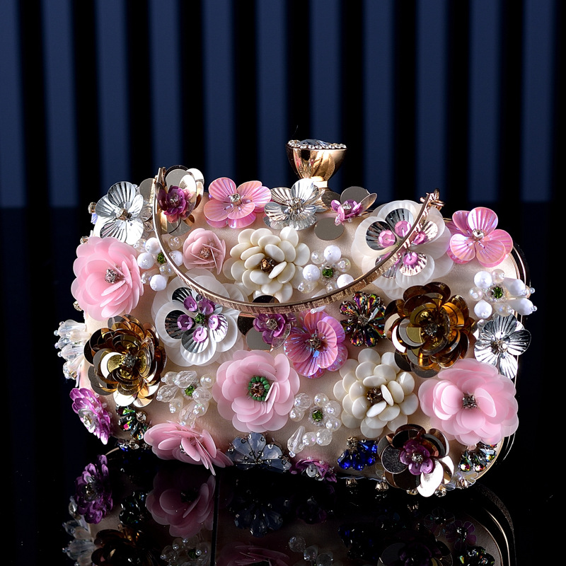 Fashion Women Bags Flower Diam - Wallet Chain Bag 评论和价格